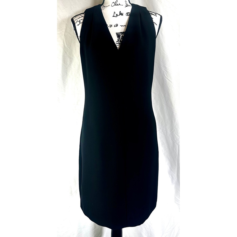 Banana Republic Sleeveless Deep V-neck Black Mini Dress Women's 6 Sheath Dress